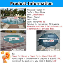 MZZKFC Heavy Duty Mesh Pool Cover for In-Ground Swimming Pools, Winter Pool Protector for Wooden Deck & Concrete Floor, 3 4 5 6 7 8 9 10 14 17 20 24 27 34 35 FT(Wooden Deck,10.5m-34 1/2')