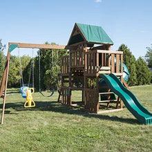 Swing-N-Slide Denali Tower Swing Set with Slides & Climbing Wall Wood