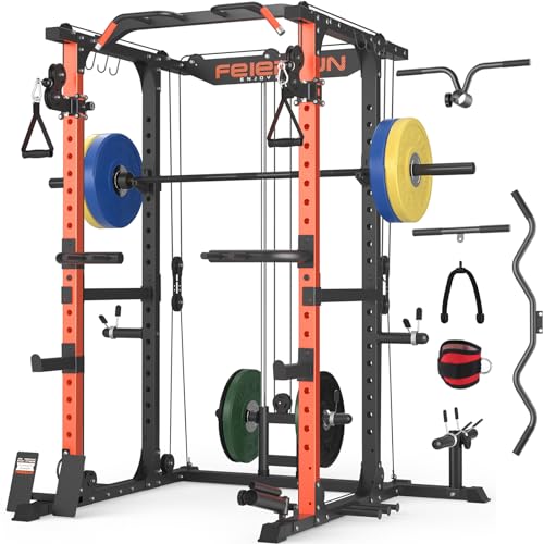 FEIERDUN Multi-function Squat Rack Power Cage FLA01 Orange