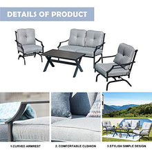 LOKATSE HOME 4-Piece Outdoor Bistro Furniture Set with Cushions Grey