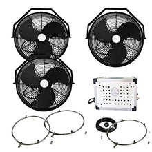 Misting Fan Kit - 18 Inch Outdoor Fan with 250 PSI Misting Pump - Stainless Steel Misting Fan Ring (3 Black Color Fan)