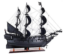 Old Modern Handicrafts Black Pearl Pirate Ship Model with Display Case Multicolor