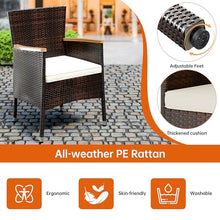 Shintenchi 7 PCS Wicker Patio Dining Set, Brown Rattan