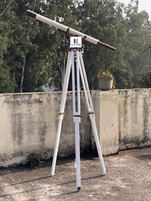 Nautical-Mart Brass Antique Anchormaster Telescope with White Leather 65