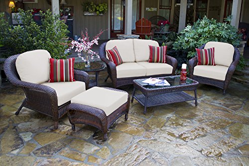 Tortuga Outdoor Sea Pines 6 Piece Patio Sofa Conversation Set Java