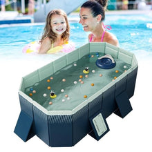 FANYING Paddling Pool for Children, Foldable Non-Inflatable Family Pool, Adult Garden Swimming Pool, Family Swimming Pool Summer Blue,210cm