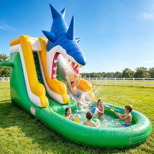 26FT Commercial Water Slide Inflatable for Kids Adults, Outdoor Backyard