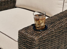 Signature Design by Ashley Coastline Bay Casual Outdoor Swivel Lounge with Cushion, Beige & Dark Brown