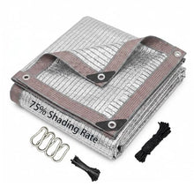 75% Aluminum Sun Shade Cloth 21x45FT Reflective Silver Tarp Fabric with Grommets for Greenhouse, Car, Garden, Patio, Kennel(We Make Custom Size)