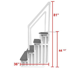 White w/Grey Steps Swimming Pool Ladder for Aqua Select, Capacity 350 Lbs