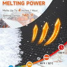 Pimluity Heated Snow Melting Mats Outdoor - 10FT x 14IN Anti-Slip Graphene Mats for Decks, Walkways & Backyards | 4 in/h Melting Speed, Prevents Roof & Valley Ice Dams (4PCS)