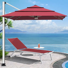 EliteShade APOLLO 3-Tier 10x10FT Aluminum Cantilever Patio Umbrella Burgundy
