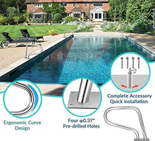 Pool Handrail Handle Grab Rails Swimming Pool Rail Pool Railing Deck Pool Hand Rail 32X22'' Swimming Pool Hand Rail Premium Proof Durable Swimming Pool Bend Handrail - Easy to Install