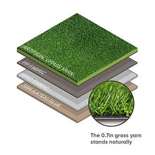 Fas Home Artificial Grass Turf 7FTx54FT Indoor Outdoor Rug 0.7" Pile Height Synthetic Lawn Fake Grass Carpet,Easy Installation Multi-use Astroturf,Pets Dog Turf with Drain Holes