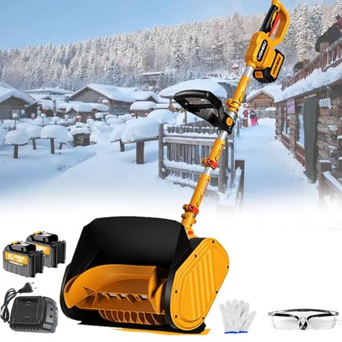 Cordless Snow Blower with 2x4.0Ah Batteries & Charger 32ft Snow Throw Distance Battery-Powered for Driveway/Patio, LED Light