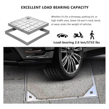 GJZDPMY Rectangular Stainless Steel Manhole Cover & e 2-Inch/5 cm High Heavy-Duty t Design for Outdoor Garden School - 35.4x35.4 Inches (90x90 cm)