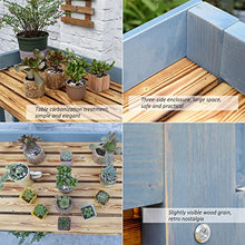 iumLeap Outdoor Sink Station Open Shelves with Hooks, Removable Sink & Drawer Gardening Bench Potting Table (Blue 100x45x119cm)
