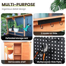 Agitree Outdoor Garden Potting Bench, Horticultural Wooden Workstation Table with Storage Drawer, Cabinet, Metal Pegboard, Adjustable Hooks and Shelves for Backyard, Patio, Greenhouse