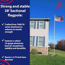 Telepole Manufacturing Inc 7000-T8 Aluminum 28' Sectional Flagpole Silver