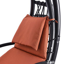 New Hanging Chaise Lounger Chair Arc Stand Air Porch Swing Hammock Canopy Orange