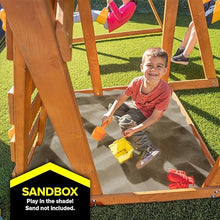 Sportspower North Peak Wooden Swing Set with A-Frame & Slide Yellow/Blue
