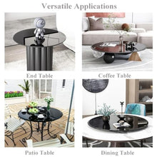 GPNVNHWQL 20'' Black Round Glass Table Top, 1/4" Thick, Tabletop Replacement For Dining Coffee Side Table, DIY Tabletop Tempered Glass(39.4"(100cm))