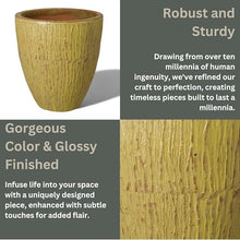 Emissary - Large Ripple Planter, Yellow 26x26X29.5 H