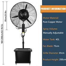 CUTPOIY Portable Outdoor Misting Fan Kit, 90° Oscillating Pedestal Fan for Patio, Cooling Misting System for Backyard, Fan Blade 750mm