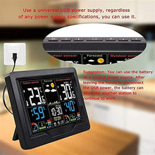 JDXQBLD Weather Station Wireless Indoor Outdoor Thermometer, Color Display Digital Forecast Station with Temperature Alert, Comfort Level, Barometer, Alarm Clock, Easy