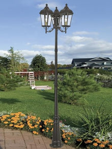 Livex 3 Light Outdoor Post Light Bronze