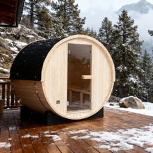 AMOCANE Outdoor Barrel Steam Sauna for 4-6 Person, Canadian Spruce Wooden Saunas Room for Home, Traditional Backyard Spa with 6 KW TOULE Heater, Rocks, Bucket (70.87”x 70.87”x 70.87”)
