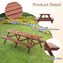 Zevemomo 10-12-Person Wood Picnic Table, Rectangular Top with Umbrella Hole