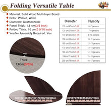 ZDJZMGZ Foldable Round Table Top Extender, 42-72 Inch Portable Banquet Table Replacement, Walnut Finish, Ideal for Restaurant, Patio & Farmhouse (79 Inch Diameter)