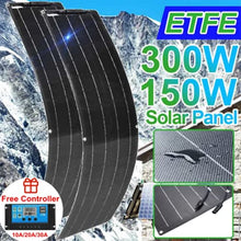Solar Panel 300W 150W Flexible Solar Panel Power Battery Charger System Solar Panel Kit Complete for Home Outdoor Camping (300w) (150w)