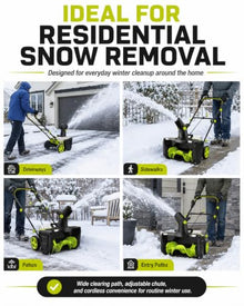 Battery Powered Snow Blower 40V, 20-Inch Cordless Snow Thrower 4batteries