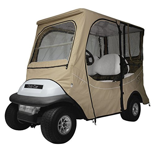 Classic Accessories Fairway Golf Cart FadeSafe Enclosure For Club Car, Short Roof Khaki