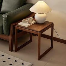 Couch End Table Wooden Sofa Side Table Chinese Style Simple Square Sofa Small Coffee Table Living Room Table Corner Tables for Living Room