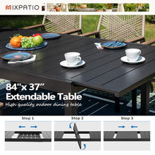 MIXPATIO Outdoor Expandable Table for 6-8, Large Metal Dining Table