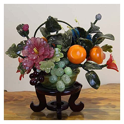 YXIANG56Q Fake Plants Artificial Bonsai Creative Bonsai with Jade Flower and Fruit Basket Fake Plant Decoration - Potted Artificial House Plants for Home DecorIndoor Bonsai Tree, yuqing2022