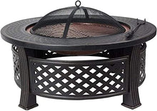 Garden Fire Pit Portable Grill Barbecue Rack Outdoor Fire Pit - 31 Inch Large Bonfire Wood Burning Patio & Backyard Firepit for with Spark Screen with Cover BBQ Cooking for Camping Backyard