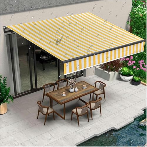 WZUOPG Manual Retractable Awning Door Window Awning Shelter Outdoor Canopy Home Deck Canopy with Manual Crank Handle（Frame Included ）