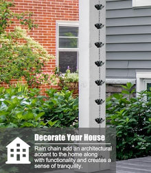 YUSIWOAL Metal Rain Chain for Gutter Downspout, Decorative Aluminum Water Diverting for Garden Yard(Style B,3.6 m (11.8ft))