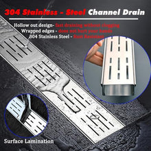 MLYAYE Outdoor Linear Concrete Channel Drain Kit, French Yard/Garden/Balconies Trench Drain System 2-inch, Drop-in Shower Non-Slip Gutter Cover(4 Pieces,20x5cm/7.9x2inch)