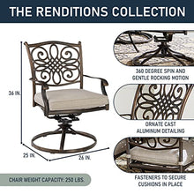 Hanover Renditions 11-Piece Outdoor Dining Set with Sunbrella® Fabric, 60"x84" Table & Swivel Chairs in Silver/Bronze