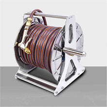 VIXARKO Hose Reel, Sturdy Stainless Steel Hose Reel for Wall/Floor Mounting - Long-Lasting Metal Body with Crank Handle - Ideal for Garden Hose Storage.