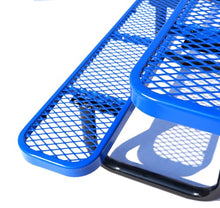 LifeYard Heavy Duty 8' KD Rectangular Metal Picnic Table with 3 Legs, 96" L x 62" W, Expanded Metal (Blue)