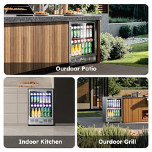 Mojgar 24 Inch Beverage Refrigerator, 5.3 Cu. Ft., 180 Cans, Outdoor Fridge