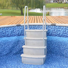 Main Access Easy Entry Steps with Dual Handrails for 48-54 Inch Above Ground Swimming Pools with Deck/Platform, Taupe
