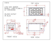 Lynx LSB2-2-NG Built-in Double Natural Gas Side Burner
