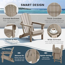 WO Home Furniture Laguna Folding Adirondack Chair Set of 4, Weathered Wood
